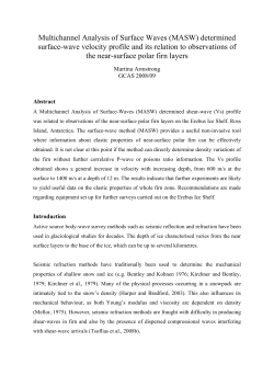 Multichannel Analysis of Surface Waves (MASW) determined
