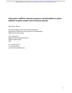 Alternative miRNAs: Human Sequences Misidentified As