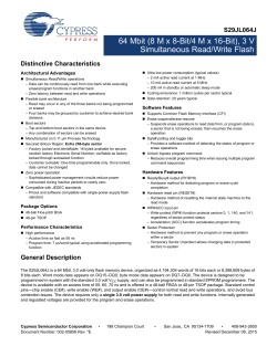 S29JL064J 64 Mbit (8M x 8-Bit/4M x 16