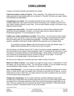 conclusions - Idaho State University