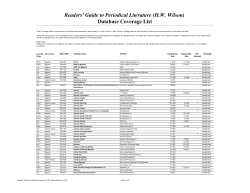 Readers` Guide to Periodical Literature (HW Wilson)