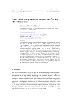 Mean kinetic energy of helium atoms in fluid He and He