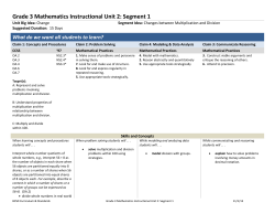 Grade 3 Mathematics Instructional Unit 2: Segment 1