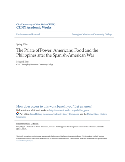 The Palate of Power: Americans, Food and the Philippines after the