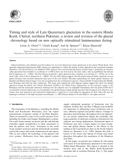 Timing and style of Late Quaternary glaciation in the eastern Hindu