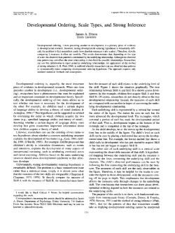Developmental Ordering, Scale Types, and Strong Inference