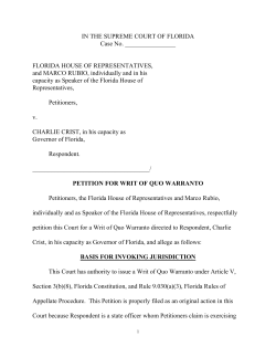 IN THE SUPREME COURT OF FLORIDA