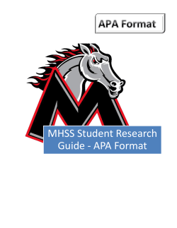 MHSS Student Research Guide - APA Format