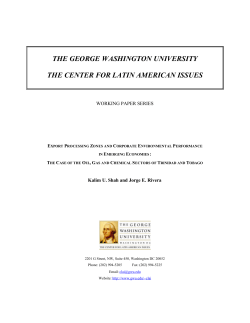 THE GEORGE WASHINGTON UNIVERSITY THE CENTER FOR