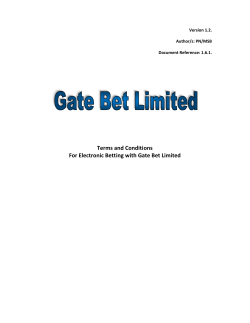 Terms and Conditions For Electronic Betting with Gate Bet