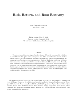 Risk, Return, and Ross Recovery