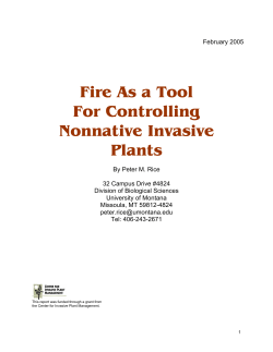 Fire As a Tool For Controlling Nonnative Invasive Plants