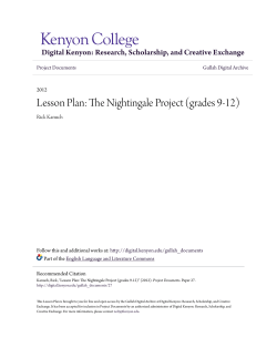 Lesson Plan: The Nightingale Project (grades 9-12)