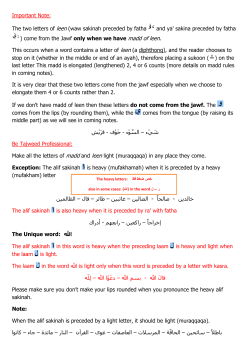 Important Note: The two letters of leen (waw sakinah preceded by