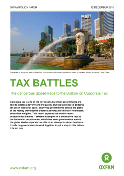 Tax Battles: The dangerous global race to the bottom on corporate tax