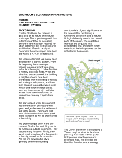 STOCKHOLM`S BLUE-GREEN INFRASTRUCTURE SECTOR