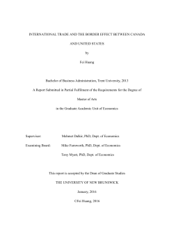 INTERNATIONAL TRADE AND THE BORDER