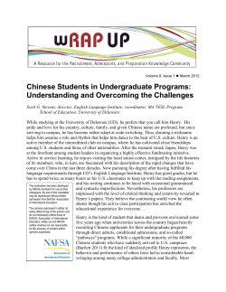 Chinese Students in Undergraduate Programs