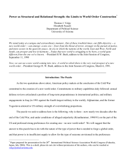 Power as Structural and Relational Strength: the Limits to World