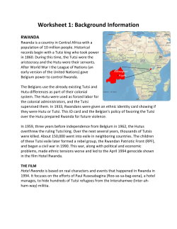 Hotel Rwanda Film Activity