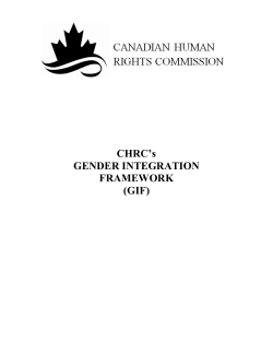 CHRC`s GENDER INTEGRATION FRAMEWORK (GIF)