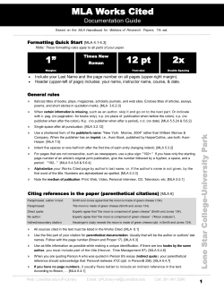 MLA Citation Guide - Lone Star College