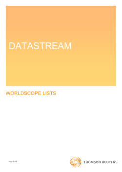Datastream Worldscope list
