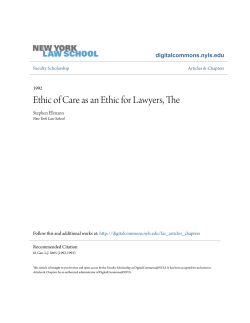 Ethic of Care as an Ethic for Lawyers, The