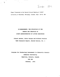 Fikret Berkes, Peter George and Richard Preston TASO Research