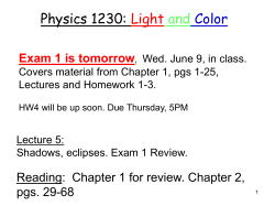 Physics 1230: Light and Color