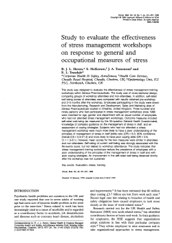 Study to evaluate the effectiveness of stress