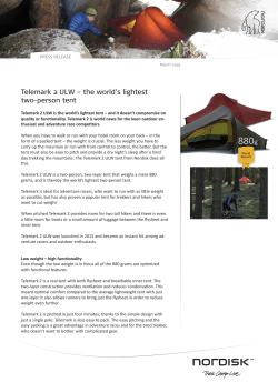 Telemark 2 ULW – the world`s lightest two-person tent