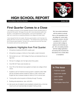 Oct, 2013 First Quarter Newsletter - Trotwood