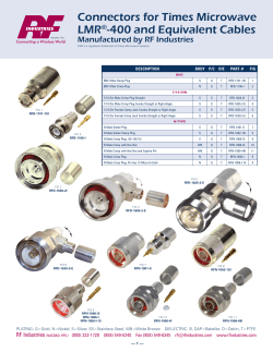Connectors for Times Microwave LMR&reg;