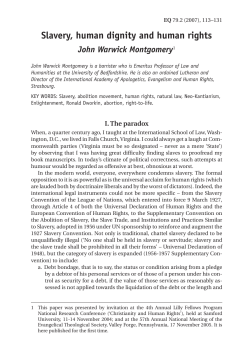 Slavery, human dignity and human rights