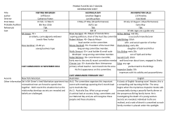 PYMBLE PLAYERS 2017 SEASON INFORMATION SHEET Title