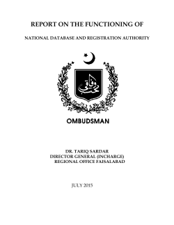 NADRA Report Faisalabad Region