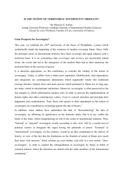 is the notion of territorial sovereignty obsolete
