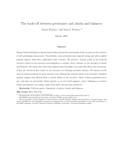 The trade-off between reforms and checks and balances