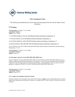 AWS Amendment Notice The following Amendments have been
