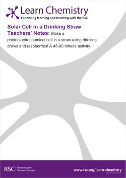 Solar Cell in a Drinking Straw Teachers` Notes: Make a