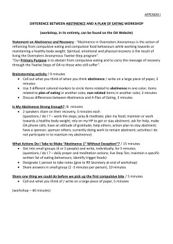 Abstinence Workshop 2015