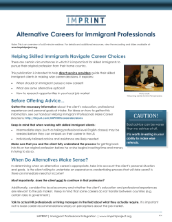 Alternative Careers for Immigrant Professionals