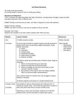 Unit Rates Workshop 7th Grade small group lesson: 45 minutes