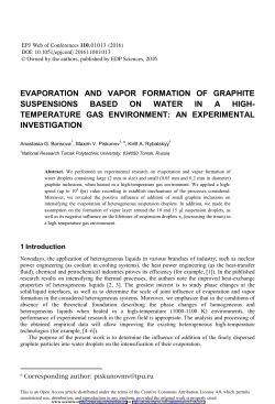 Evaporation and Vapor Formation of Graphite Suspensions Based