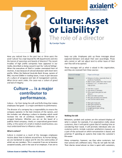 Culture: Asset or Liability?