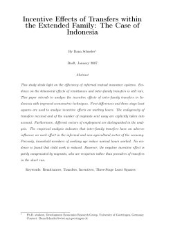 Incentive Effects of Transfers within the Extended Family: The Case