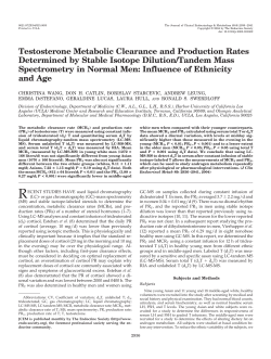 Testosterone Metabolic Clearance and Production Rates