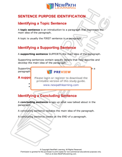 Identifying a Supporting Sentence