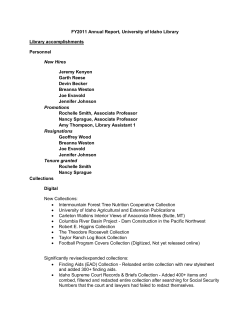 2011 Progress Report - University of Idaho Library